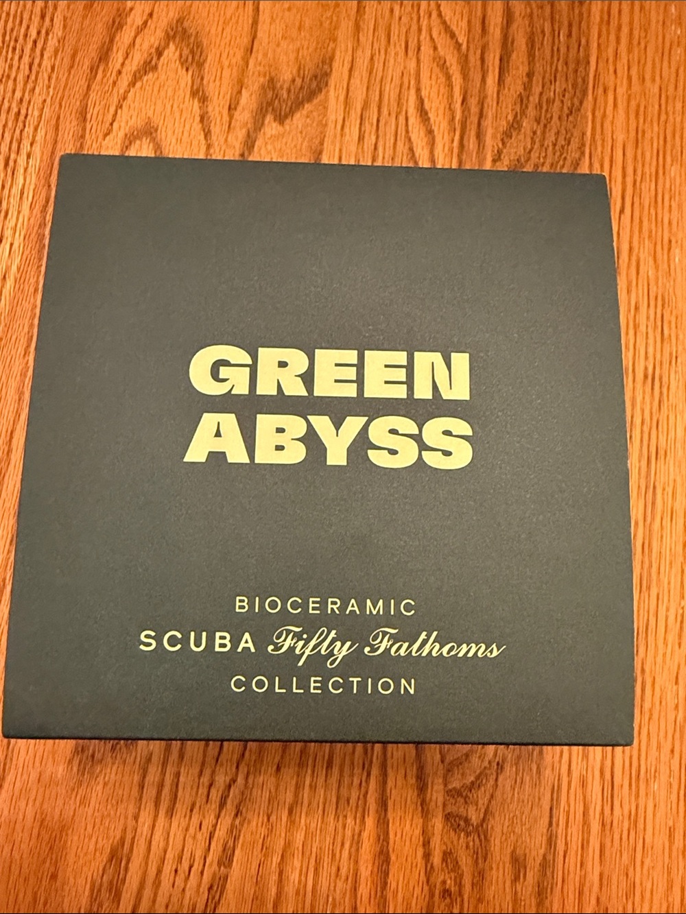 Green Abyss Bioceramic Scuba Fifty Fathoms Box - Green Text on Dark Case NIB